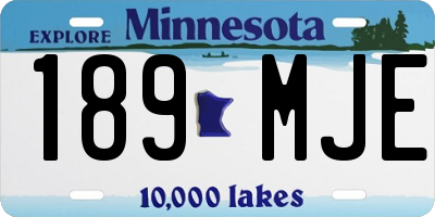 MN license plate 189MJE