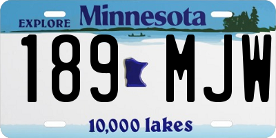 MN license plate 189MJW