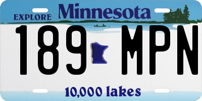 MN license plate 189MPN
