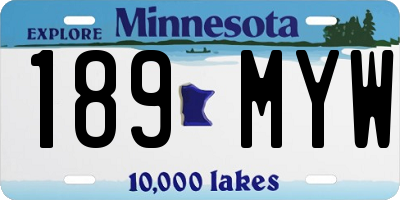 MN license plate 189MYW