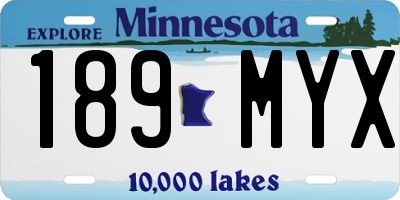 MN license plate 189MYX
