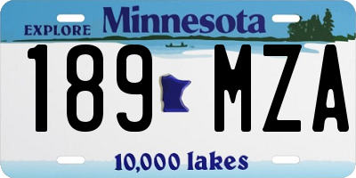 MN license plate 189MZA
