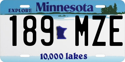MN license plate 189MZE