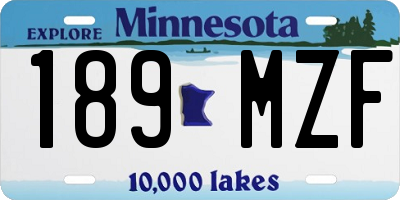 MN license plate 189MZF