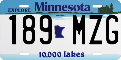 MN license plate 189MZG