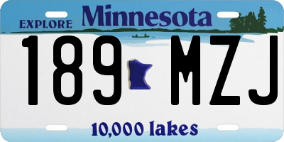 MN license plate 189MZJ