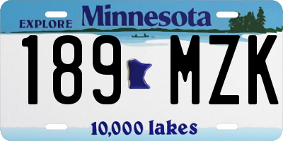 MN license plate 189MZK