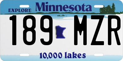 MN license plate 189MZR