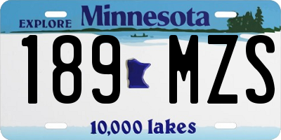 MN license plate 189MZS