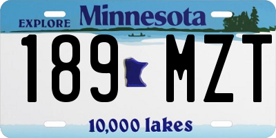 MN license plate 189MZT