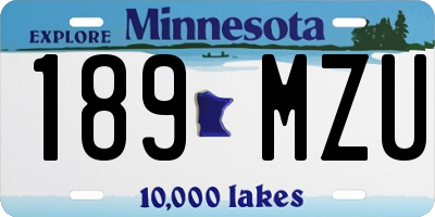 MN license plate 189MZU