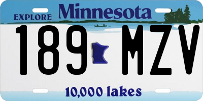 MN license plate 189MZV