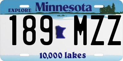 MN license plate 189MZZ