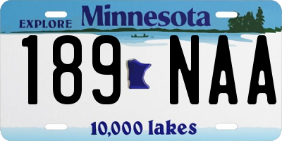 MN license plate 189NAA