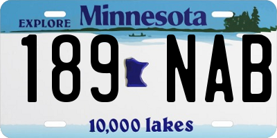 MN license plate 189NAB