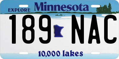 MN license plate 189NAC