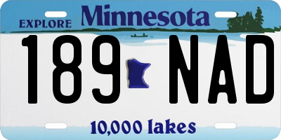 MN license plate 189NAD