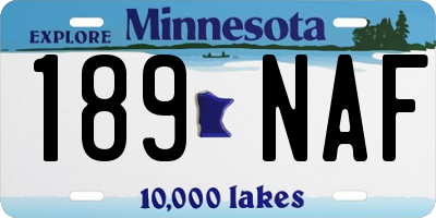 MN license plate 189NAF