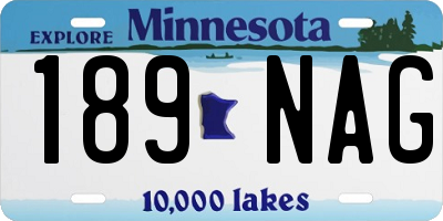 MN license plate 189NAG