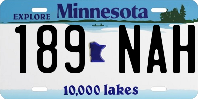 MN license plate 189NAH