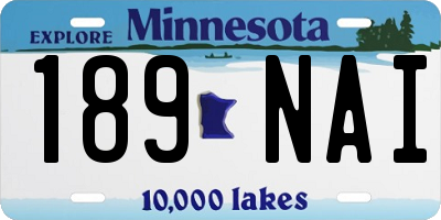 MN license plate 189NAI