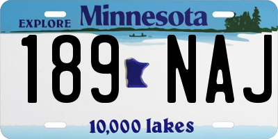 MN license plate 189NAJ