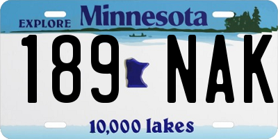 MN license plate 189NAK