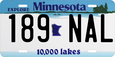 MN license plate 189NAL