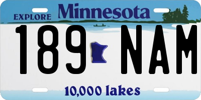 MN license plate 189NAM