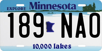 MN license plate 189NAO