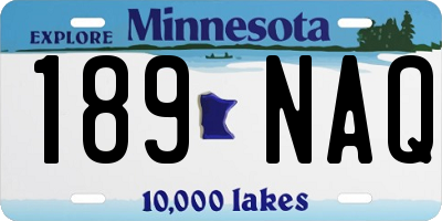 MN license plate 189NAQ