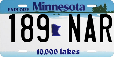 MN license plate 189NAR