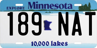 MN license plate 189NAT