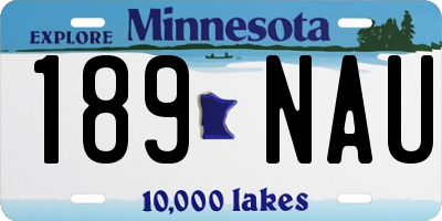 MN license plate 189NAU