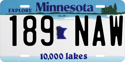 MN license plate 189NAW