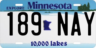 MN license plate 189NAY