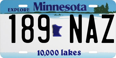 MN license plate 189NAZ