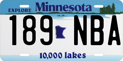 MN license plate 189NBA