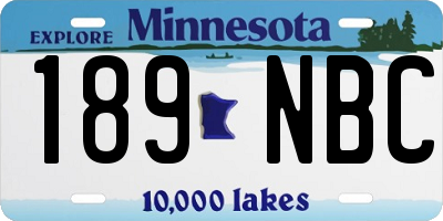 MN license plate 189NBC