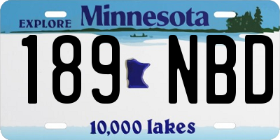MN license plate 189NBD