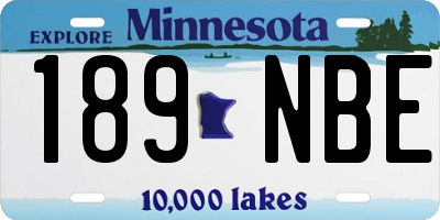 MN license plate 189NBE