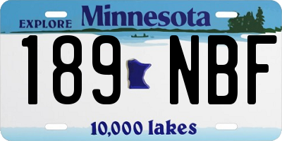 MN license plate 189NBF