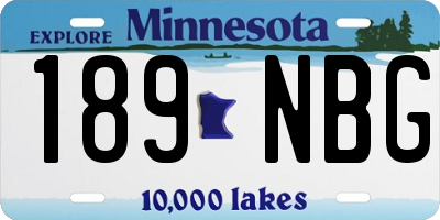 MN license plate 189NBG