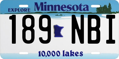 MN license plate 189NBI