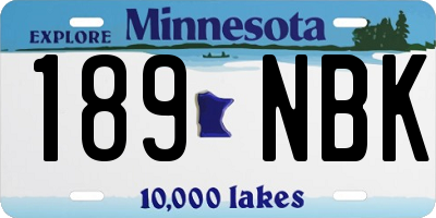 MN license plate 189NBK