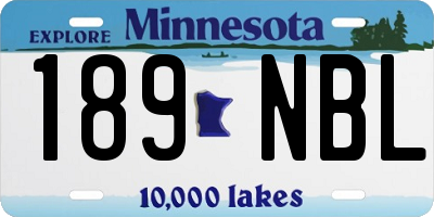 MN license plate 189NBL