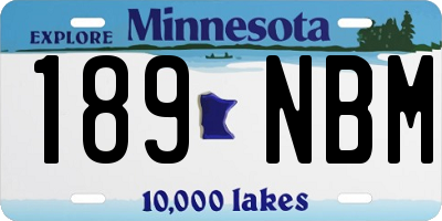 MN license plate 189NBM