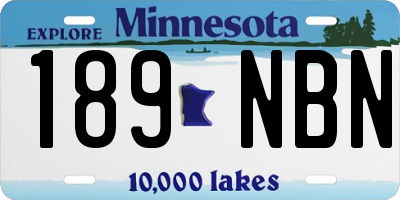 MN license plate 189NBN