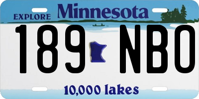 MN license plate 189NBO