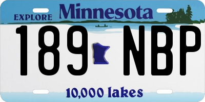 MN license plate 189NBP